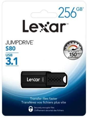 Lexar | USB atmintinė | JumpDrive S80 | 256 GB | USB A tipo | Juodas
