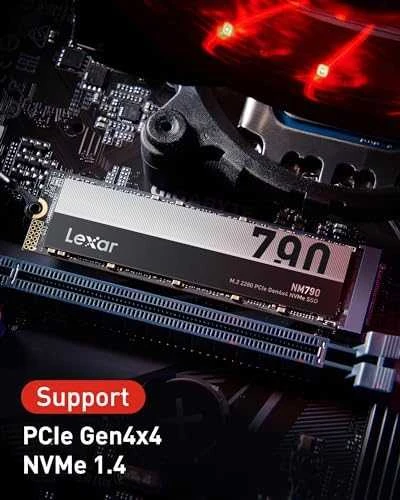 Lexar | SSD | NM790 | 1000 GB | SSD form factor M.2 2280 | Solid-state drive sąsaja M.2 NVMe | Skaitymo greitis 7400 MB/s | Rašymo greitis 6500 MB/s