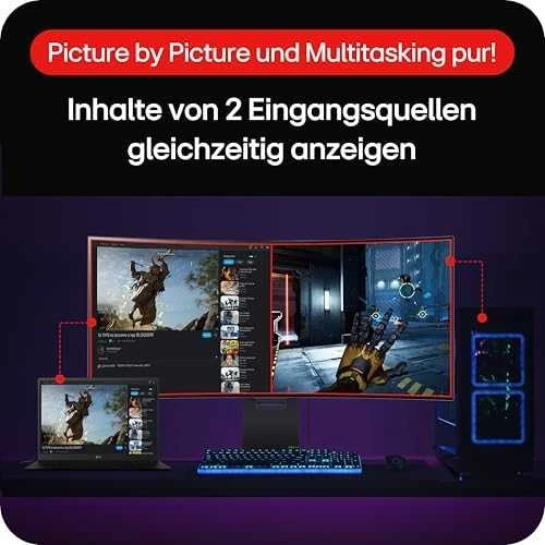 LG 39" ULTRAGEAR? OLED CURVED 21:9 GAMING MONITORIUS | WQHD 800R, 240HZ, 0.03MS (GTG), HDR400 TRUE Juodas