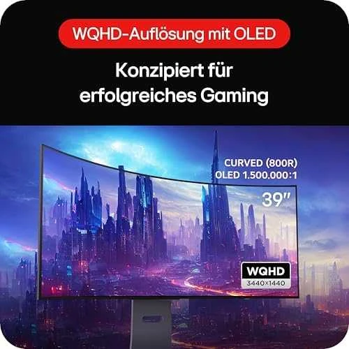 LG 39" ULTRAGEAR? OLED CURVED 21:9 GAMING MONITORIUS | WQHD 800R, 240HZ, 0.03MS (GTG), HDR400 TRUE Juodas