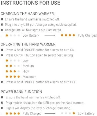 Įkraunamas rankų šildytuvas su įkroviklio funkcija Lifesystems Rechargeable Hand Warmer - Juoda