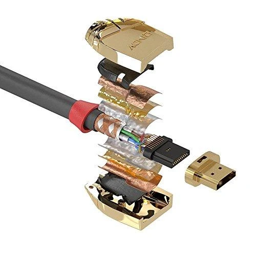 HDMI kabelis - LINDY Gold Line Standartinis HDMI Kabelis M/M, 20 m, Pilkas