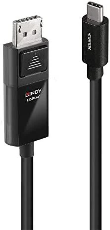 USB Lindy USB-C - DisplayPort 2 m, juodas (43342)