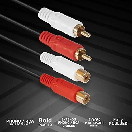Garso Ilgintuvas - LINDY Premium Garso Ilgintuvas, 2 x Phono Stereo, 2 x RCA, 2 m, Juodas