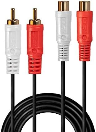 Garso Ilgintuvas - LINDY Premium Garso Ilgintuvas, 2 x Phono Stereo, 2 x RCA, 2 m, Juodas