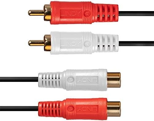 Garso Ilgintuvas - LINDY Premium Garso Ilgintuvas, 2 x Phono Stereo, 2 x RCA, 2 m, Juodas