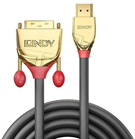 Lindy HDMI į DVI-D kabelis su auksuotomis jungtimis