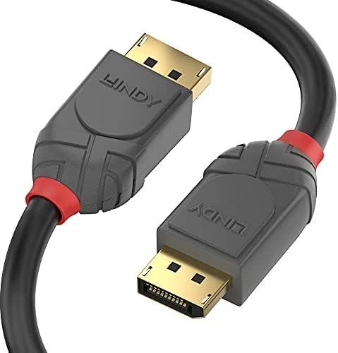 DisplayPort Kabelis - LINDY Anthra Line DisplayPort 1.4 Kabelis, M/M, 3 m, Juodas