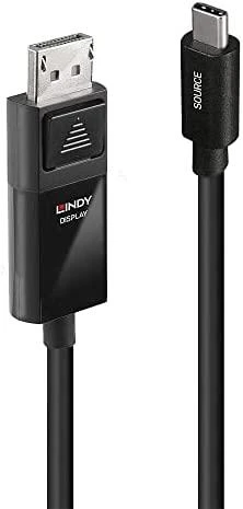 Adapterio Kabelis - LINDY USB Type C į DP 8K60 Adapterio Kabelis, 7680x4320, 32.4Gbps, 3 m, Juodas