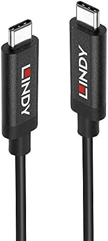 USB Kabelis - LINDY Aktyvus USB 3.2 Gen 2 C/C Laidas, 10Gbps, 8K, 60Hz, 100W, 3 m, Juodas