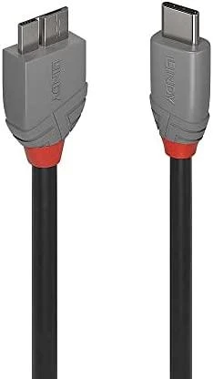 USB kabelis - LINDY 2m USB 3.2 Type C į Micro-B 5Gbps Anthra Line