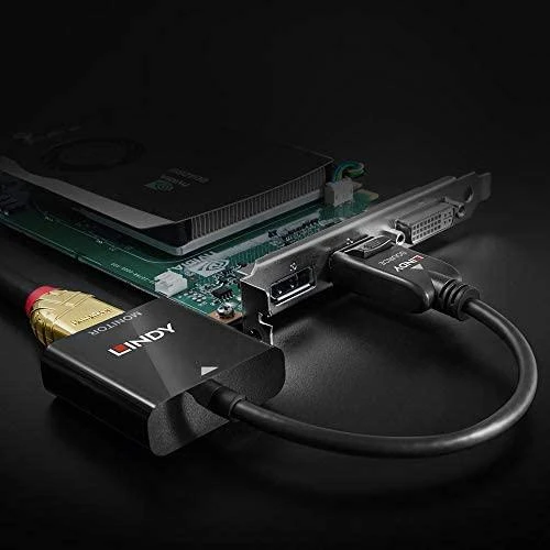 Adapteris - LINDY DisplayPort 1.2 į HDMI 4K 60Hz Aktyvus Adapteris Konverteris, 3840x2160@60Hz, 100 mm, Juodas