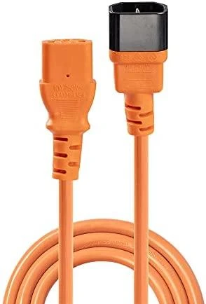 Maitinimo Prailginimo Laidas - LINDY IEC C14 į C13 Maitinimo Prailginimo Laidas, 1m, Oranžinis