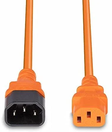 Maitinimo Prailginimo Laidas - LINDY IEC C14 į C13 Maitinimo Prailginimo Laidas, 1m, Oranžinis