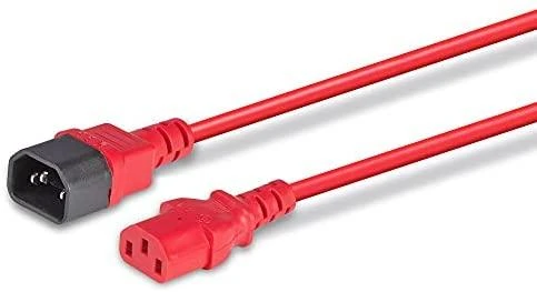 Lindy Ilgiklis - C14 į C13 0.5m 10A/250V Raudonas