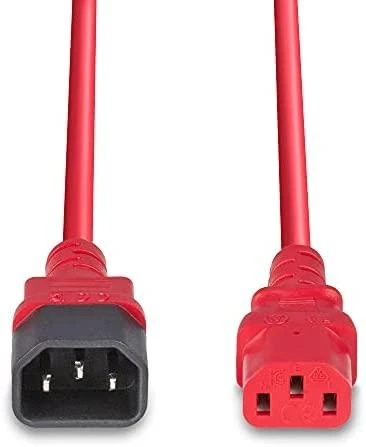 Lindy Ilgiklis - C14 į C13 0.5m 10A/250V Raudonas