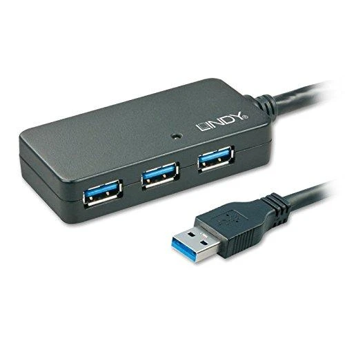 LINDY aktyvus USB 3.0 skirstytuvas su trimis jungtimis