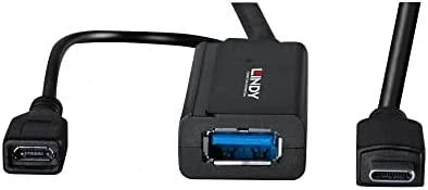 USB Prailginimo Laidas - LINDY USB 3.2 C/A Prailginimo Laidas 5Gbps 5m, Juodas
