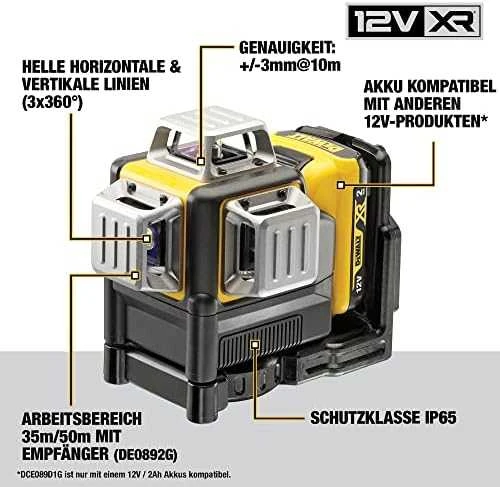 Dewalt kryžminių linijų lazeris DCE089D1G-QW, žalias