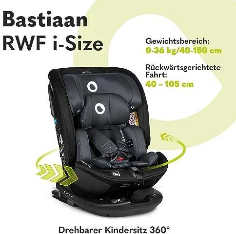 Automobilinė kėdutė Lionelo Bastiaan RWF i-Size, 0-36 kg, Pilkas Stone