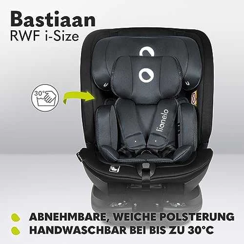 Automobilinė kėdutė Lionelo Bastiaan RWF i-Size, 0-36 kg, Pilkas Stone