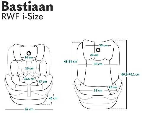 Automobilinė kėdutė Lionelo Bastiaan RWF i-Size, 0-36 kg, Pilkas Stone