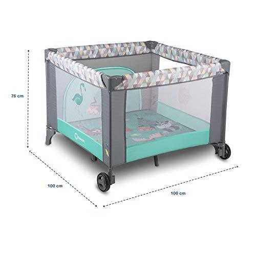 Kelioninė lovytė-maniežas Lionelo Lene, Turquoise Scandi