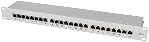 „LogiLink Patch“ skydelis 19 colių 1U 24x RJ-45 Cat.6A pilka (NP0060)