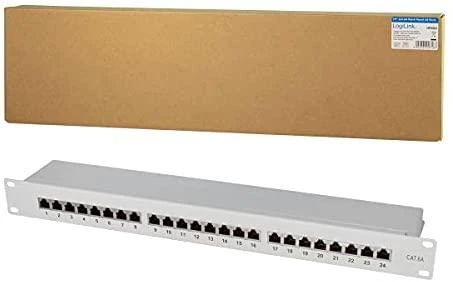 „LogiLink Patch“ skydelis 19 colių 1U 24x RJ-45 Cat.6A pilka (NP0060)
