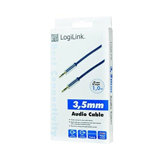 LOGILINK CA10100 LOGILINK - Garso kabelis 3.5 Stereo M/M, tiesus, 1.00 m, mėlynas