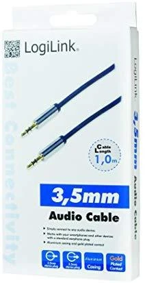 LOGILINK CA10100 LOGILINK - Garso kabelis 3.5 Stereo M/M, tiesus, 1.00 m, mėlynas