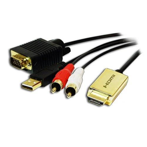 2m HDMI į VGA su garso kabeliu, juodas Logilink