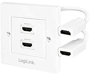 Logilink HDMI sieninė plokštė AH0015 2 x HDMI lizdas, HDMI sieninė plokštė, 1 X HDMI lizdas