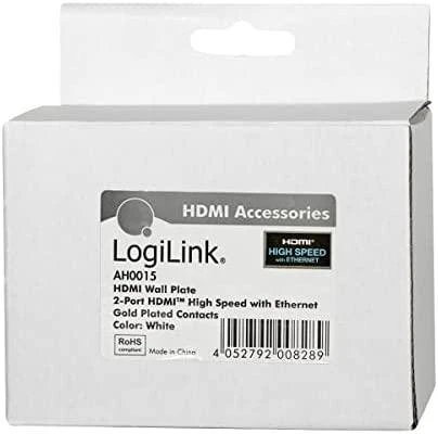 Logilink HDMI sieninė plokštė AH0015 2 x HDMI lizdas, HDMI sieninė plokštė, 1 X HDMI lizdas