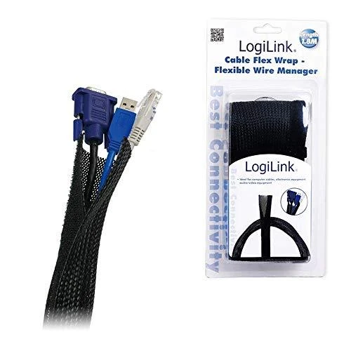 LOGILINK Elastyczny organizator kabli, juodas