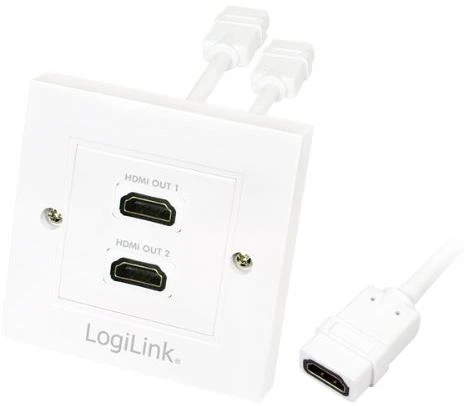 Logilink HDMI sieninė plokštė AH0015 2 x HDMI lizdas, HDMI sieninė plokštė, 1 X HDMI lizdas