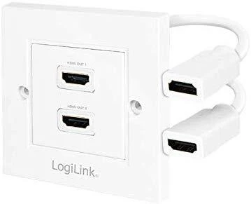 Logilink HDMI sieninė plokštė AH0015 2 x HDMI lizdas, HDMI sieninė plokštė, 1 X HDMI lizdas