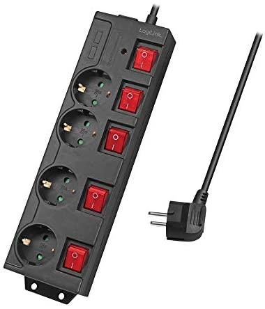 LogiLink 4 gniazda 1.5m juoda