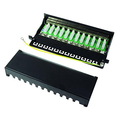 LogiLink Patch panelė 12x RJ- 45 Cat.6A STP Juodas (NP0019B)