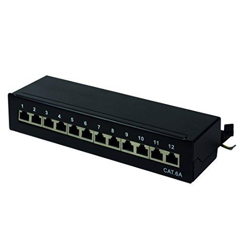 LogiLink Patch panelė 12x RJ- 45 Cat.6A STP Juodas (NP0019B)