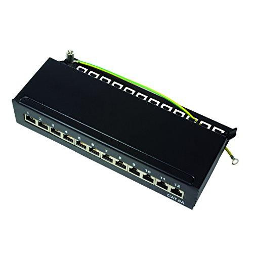 LogiLink Patch panelė 12x RJ- 45 Cat.6A STP Juodas (NP0019B)