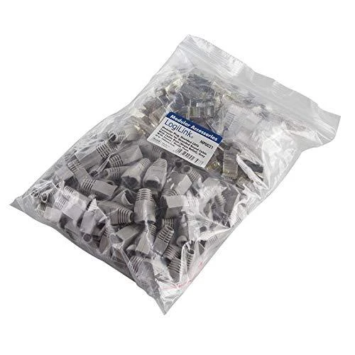 LOGILINK MP0021 LOGILINK - Kištukinė jungtis Cat.6 RJ45 100vnt. komplektas, ekranuotas, pilkas