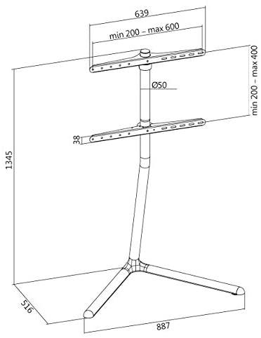 Laikiklis LOGILINK BP0080 - TV grindų stovas su V-Base. 49-70. chromo