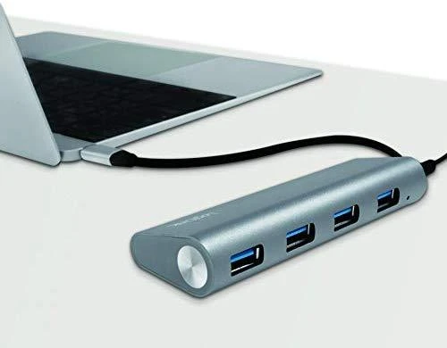 LOGILINK UA0309 LOGILINK- USB-C 3.1 šakotuvas, 4 portai, aliuminio korpusas, pilkos