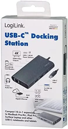„LogiLink USB-C 10-in-1“ stotis / replikatorius (UA0383)