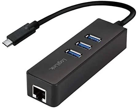 LOGILINK UA0283 LOGILINK – USB 3.0 tipo c į gigabitą adapteris prie 1x RJ45 ir 3x USB 3.0 tipo A