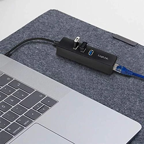 LOGILINK UA0283 LOGILINK – USB 3.0 tipo c į gigabitą adapteris prie 1x RJ45 ir 3x USB 3.0 tipo A