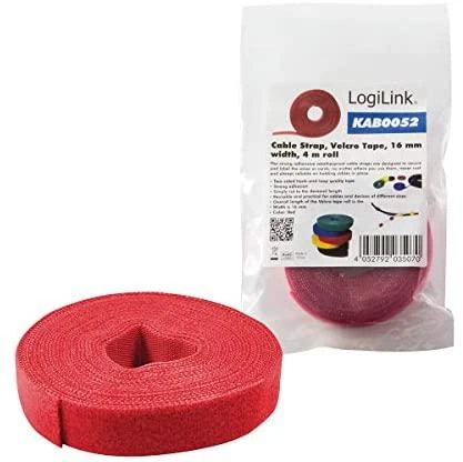 Logilink KAB0052 Cable Strap, Velcro Tape, 4m, Raudona | Logilink