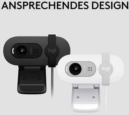 Internetinė kamera Logitech BRIO 100, baltos spalvos