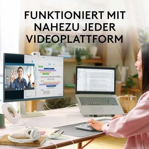 Internetinė kamera Logitech BRIO 100, baltos spalvos